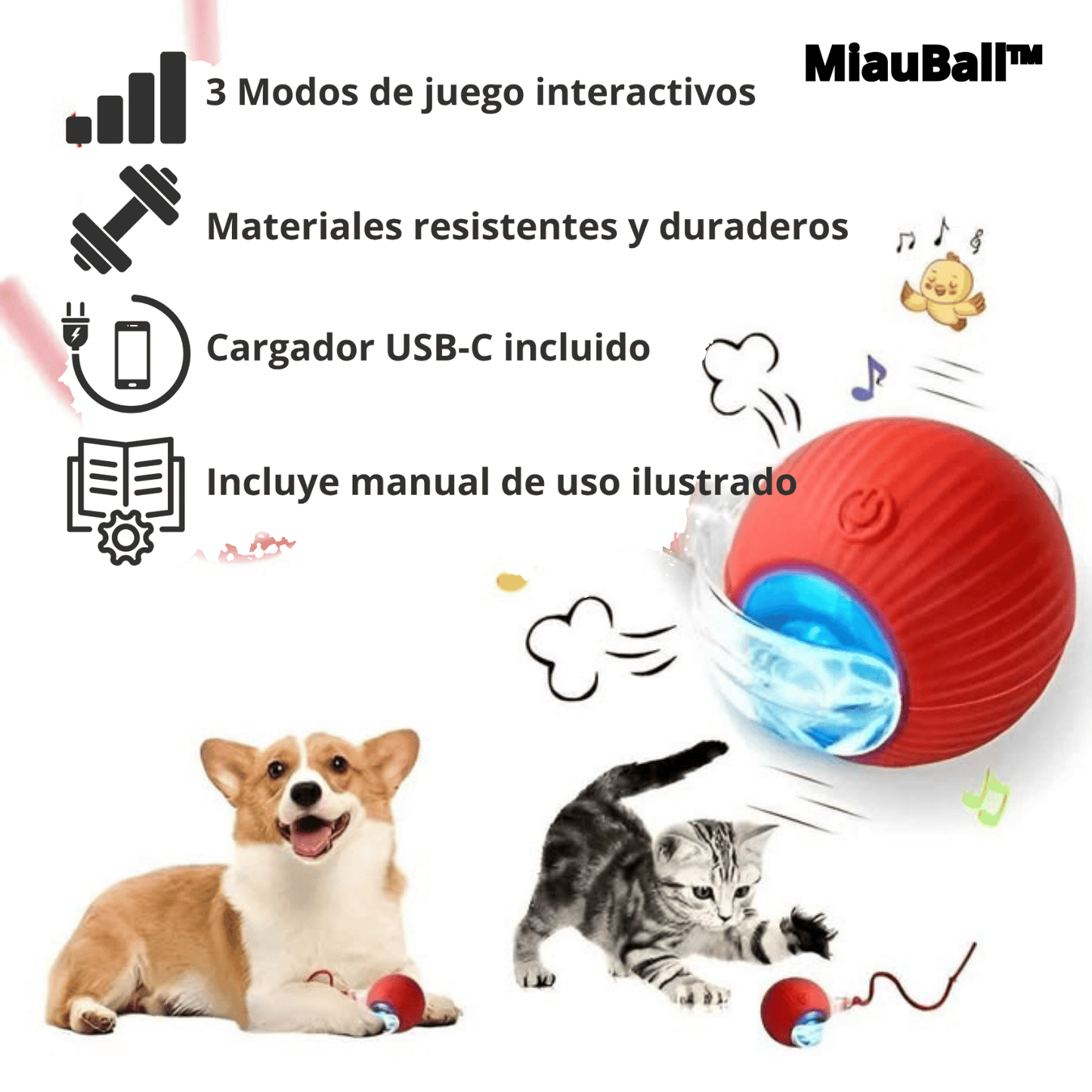 La Pelota MiauBall™ - Diversión Ilimitada para tu gato