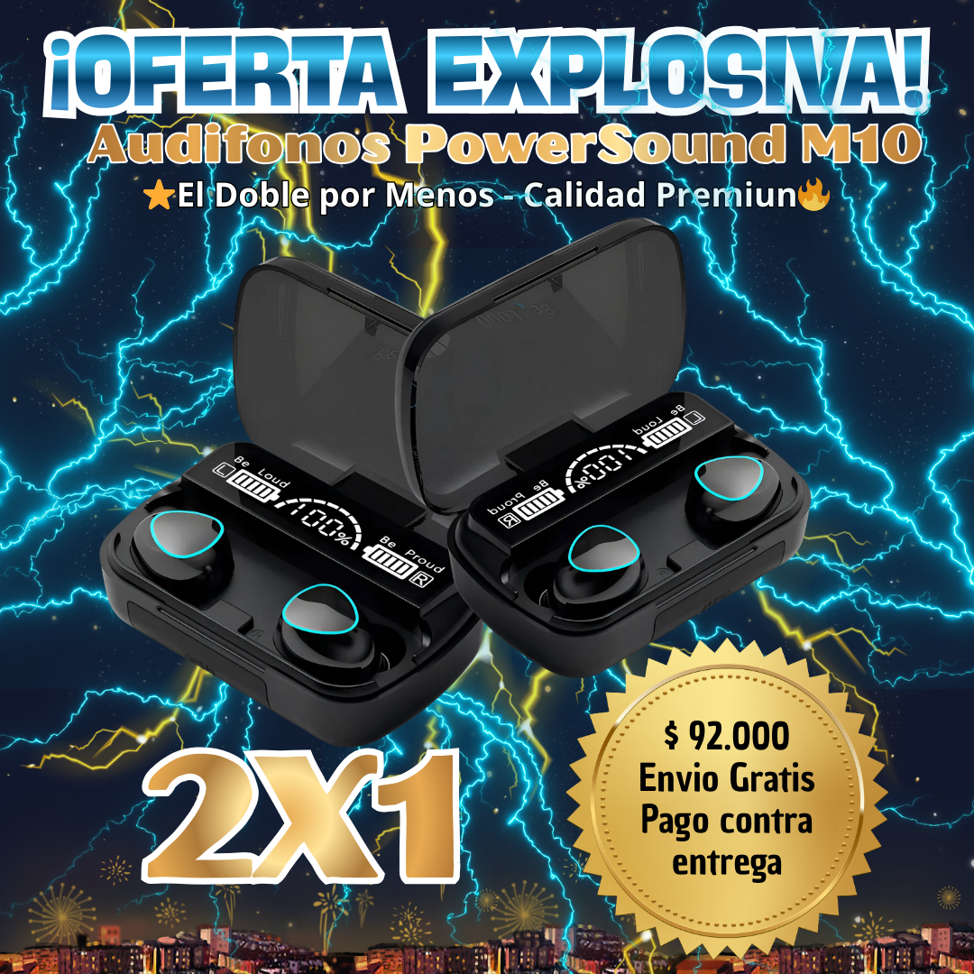 ⭐Audifonos PowerSound M10 – Mega Oferta Paga 1 lleva 2